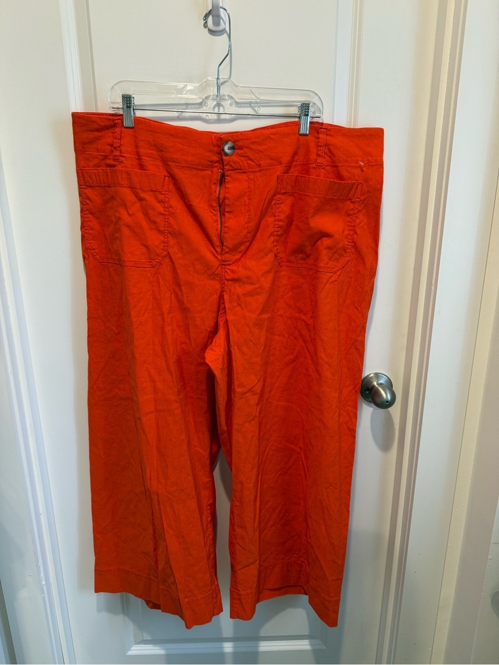 Maeve Anthropologie Colette Wide Leg Crop Pants Orange Plus Size 22W